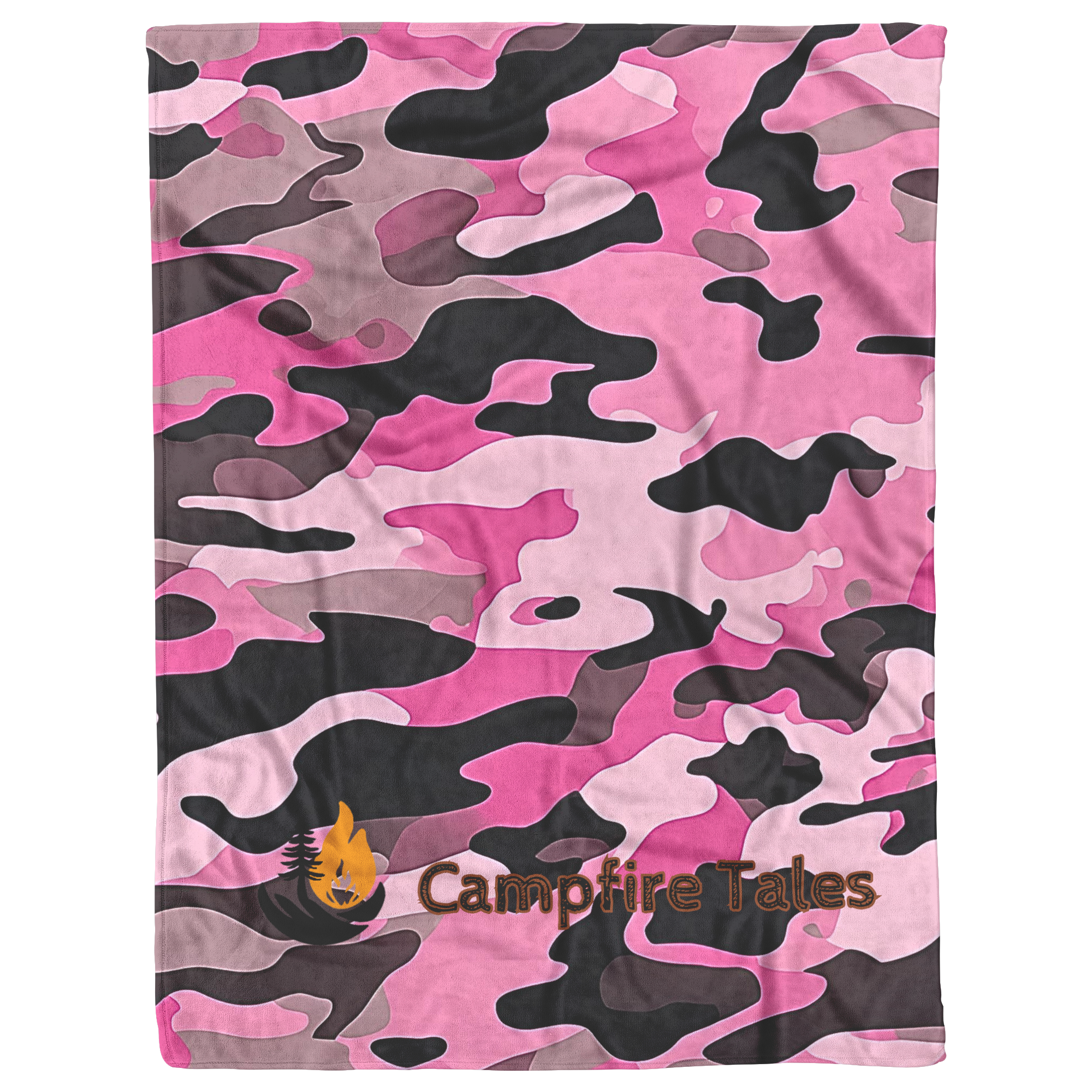Pink Sherpa Fleece Camo Blanket